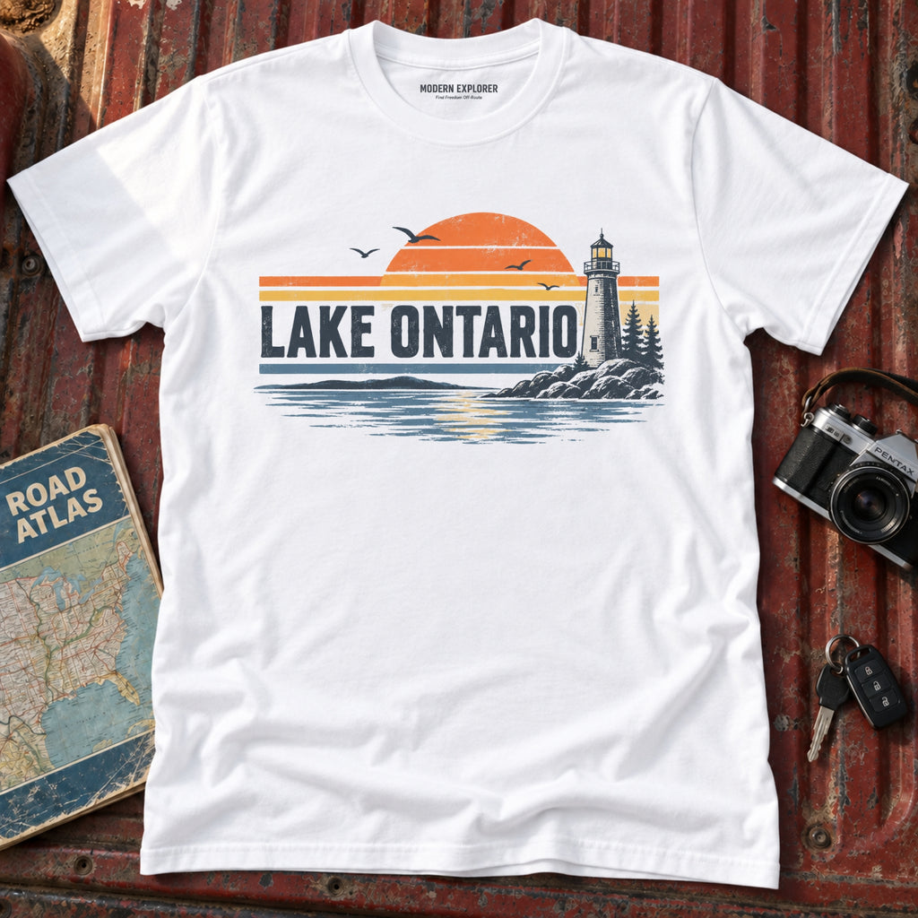 Lake Ontario Retro Sunset Tee