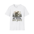 'No Rush, Best Route' Turtle Hiker Graphic Tee
