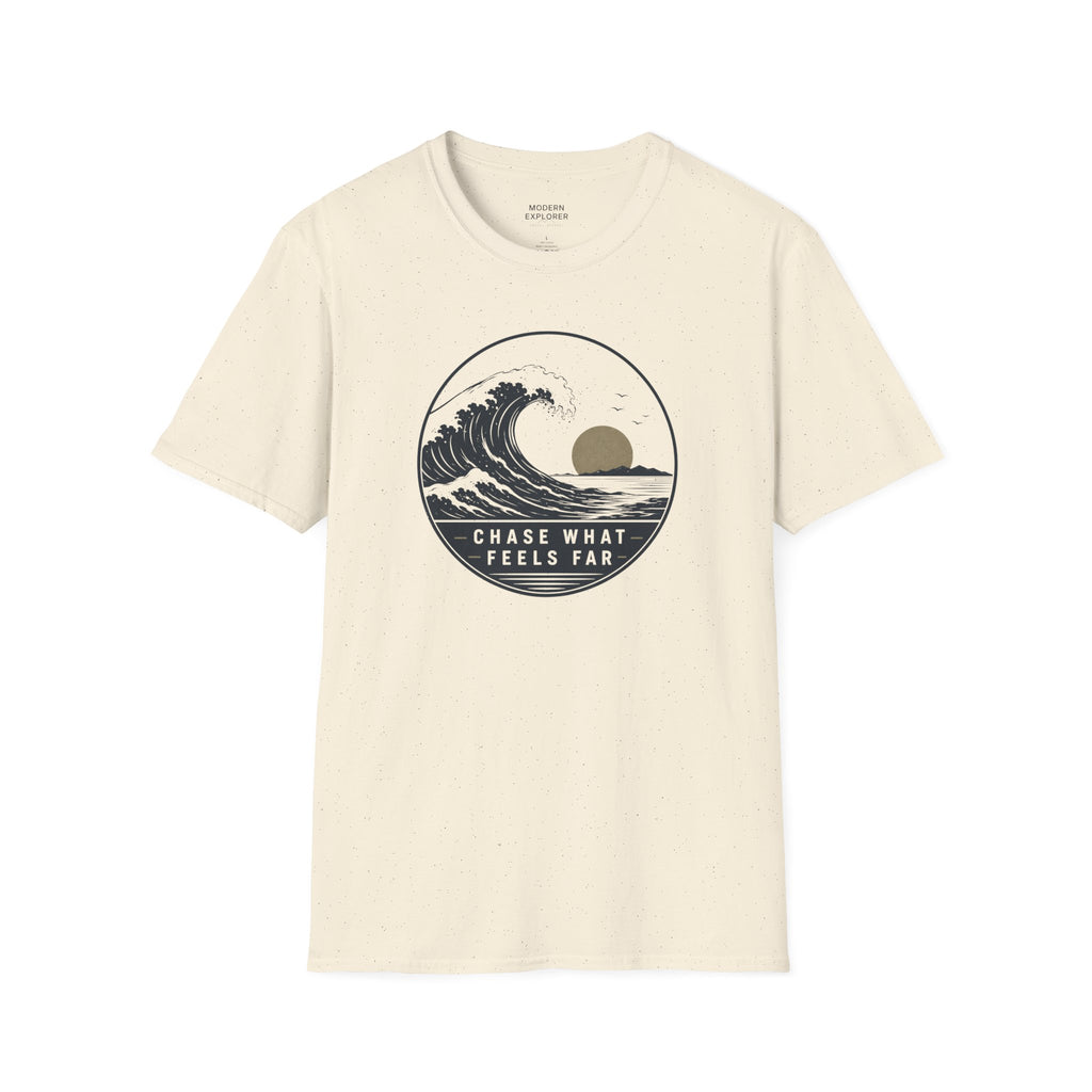 "Chase What Feels Far" Sunset Surf Tee
