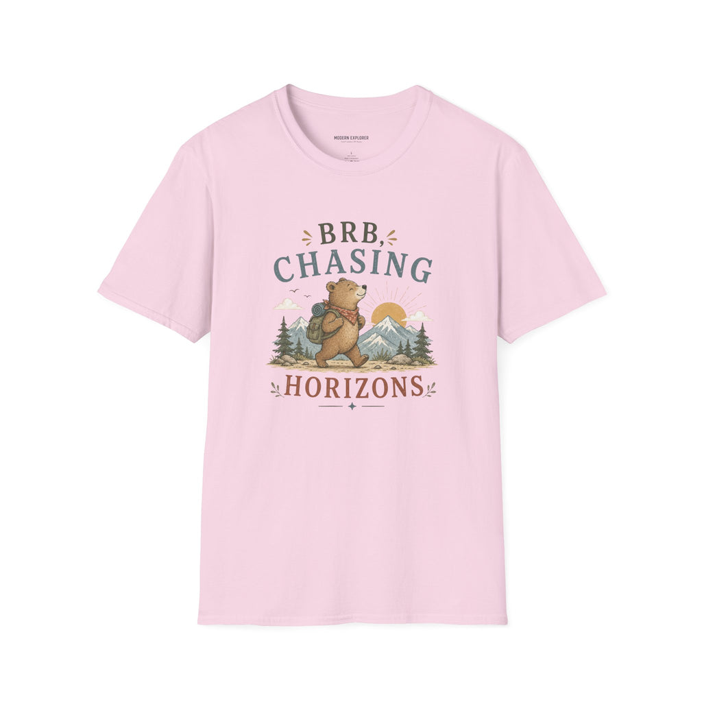 "BRB, Chasing Horizons" Adventure Bear Tee