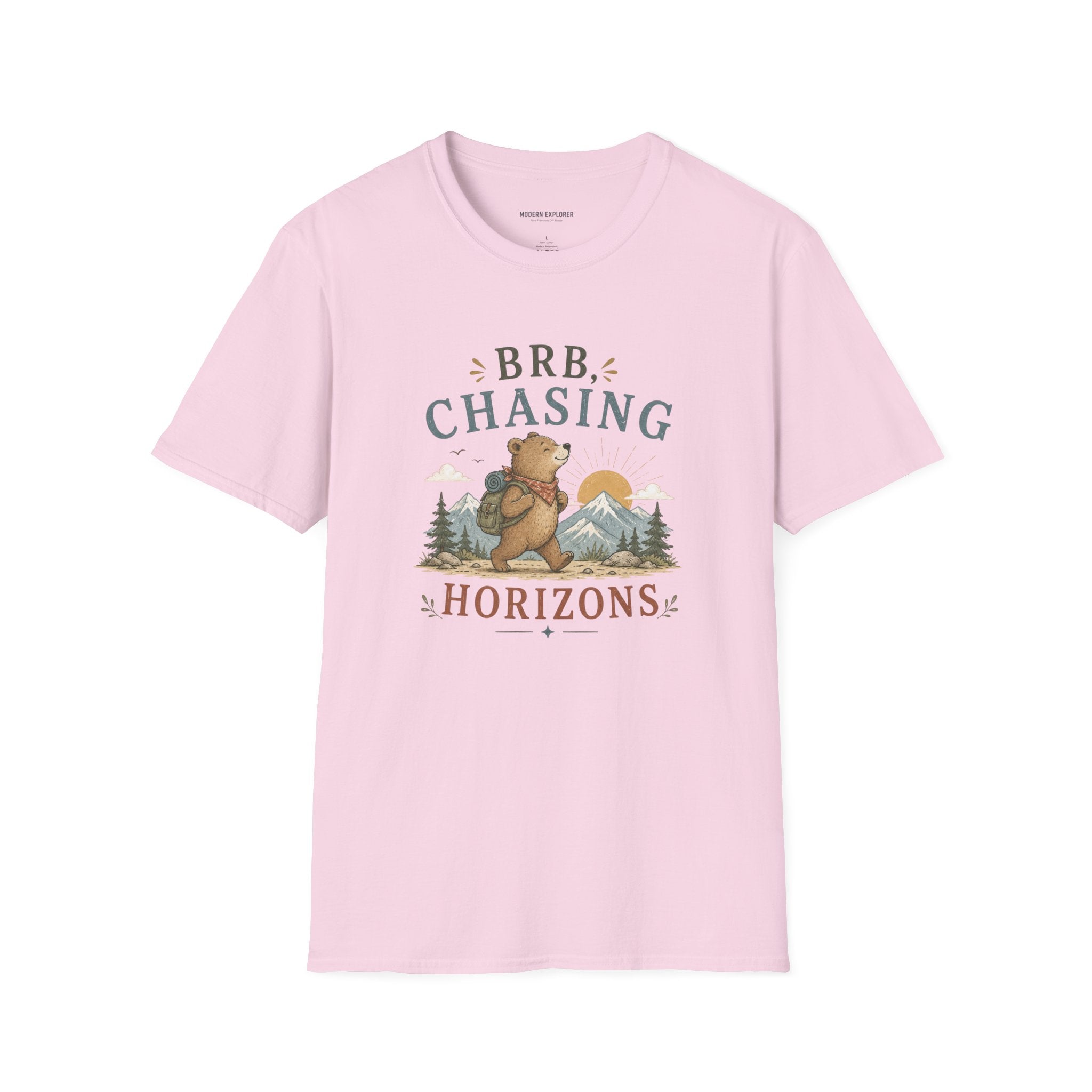 "BRB, Chasing Horizons" Adventure Bear Tee
