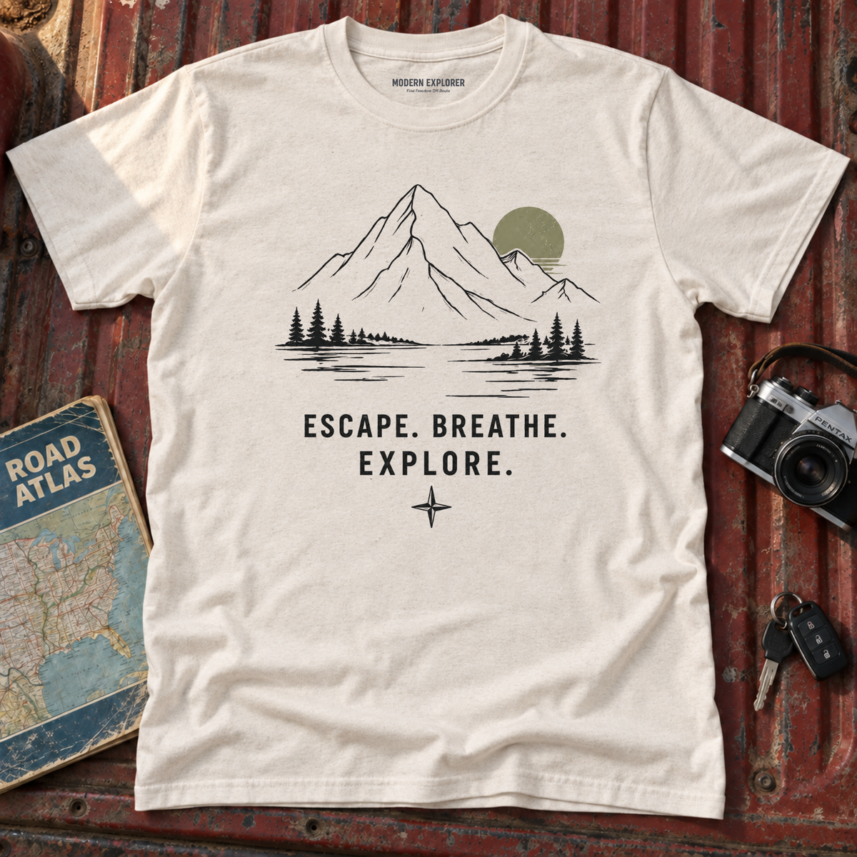 Escape. Breathe. Explore. Graphic Tee