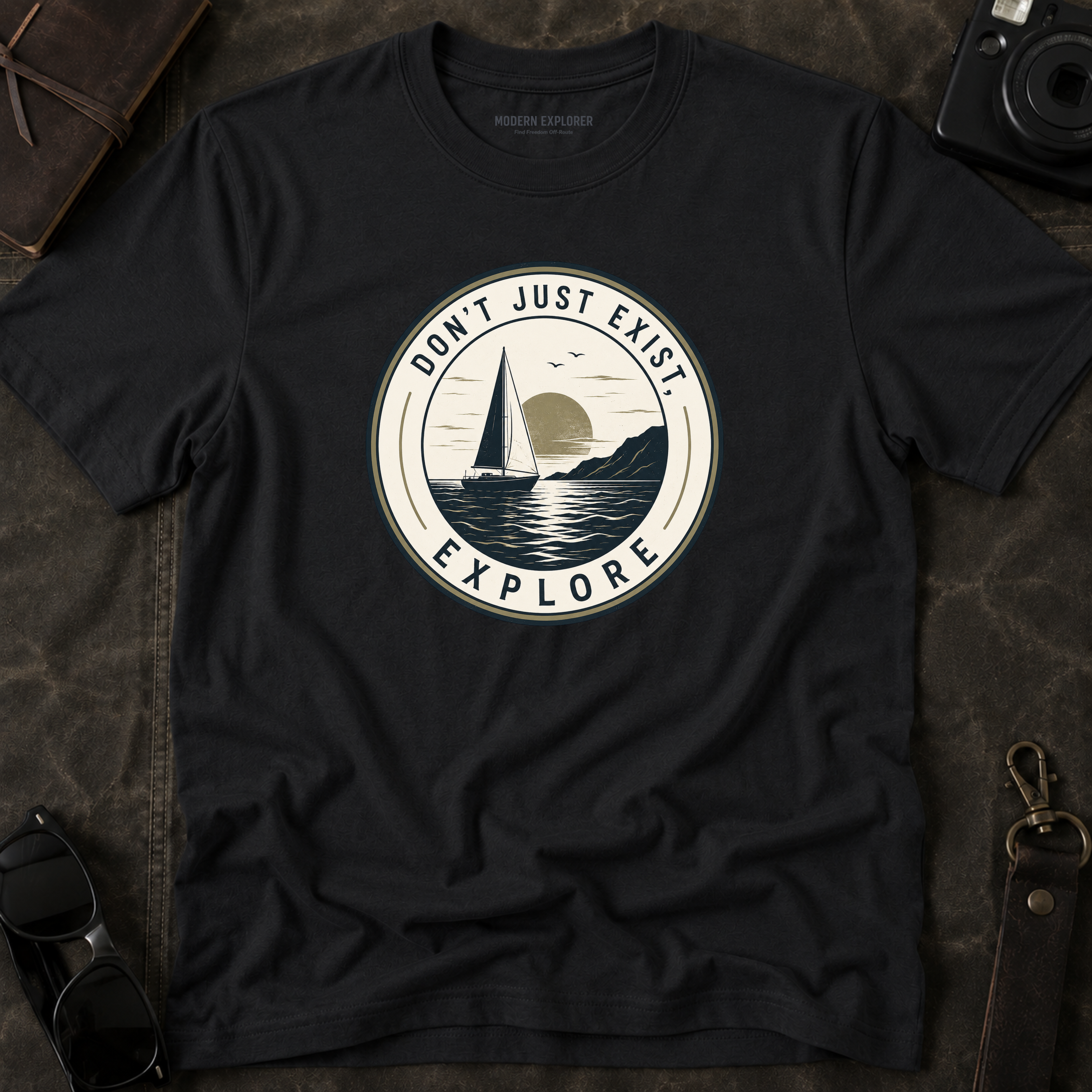 Explore Sailboat Graphic T‑Shirt