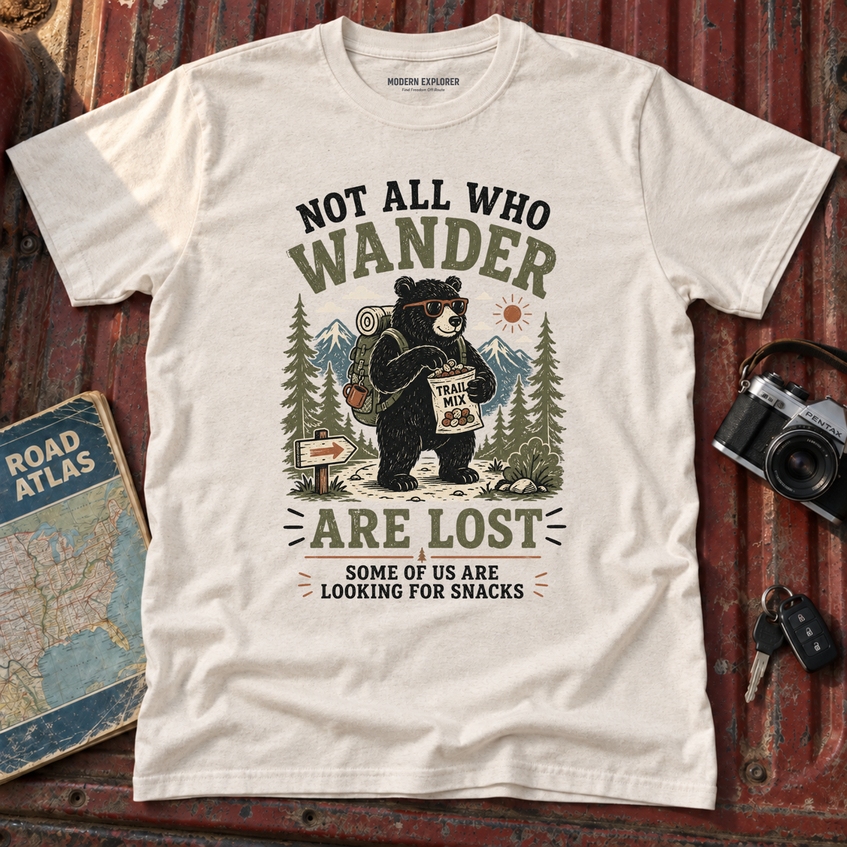 'Not All Who Wander Are Lost' Bear T-Shirt