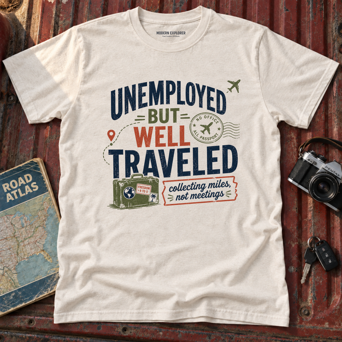 'Unemployed but Well Traveled' Adventure Tee