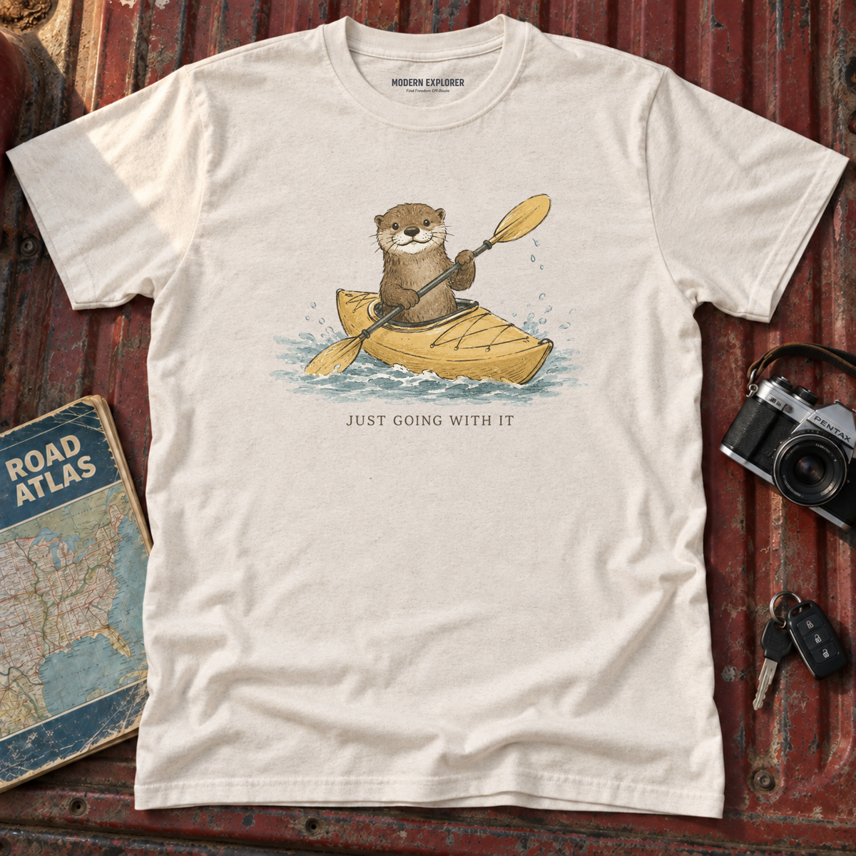 'Just Going With it' Otter Kayak Tee