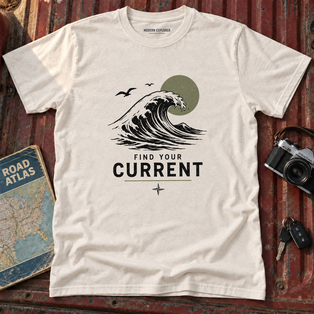"Find Your Current" Surf Tee