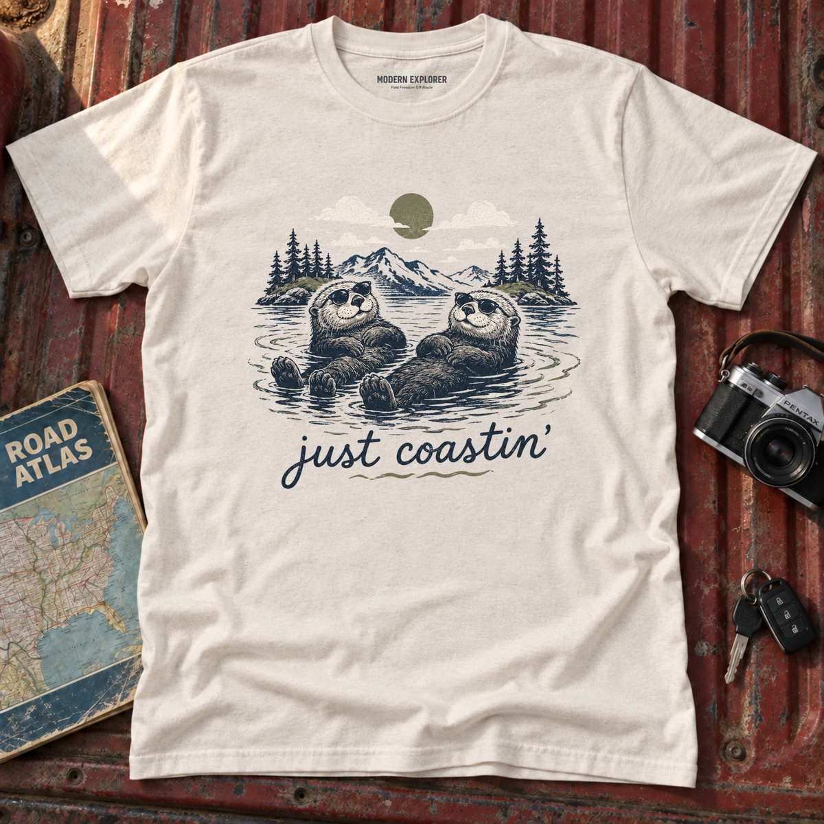 'Just Coastin'' Otter Scenic Tee