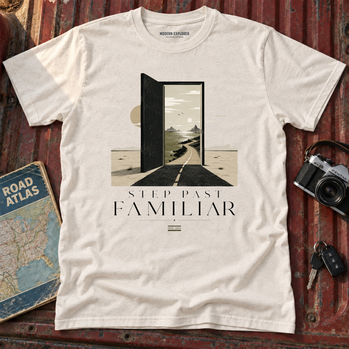 'Step Past Familiar' Scenic Graphic Tee