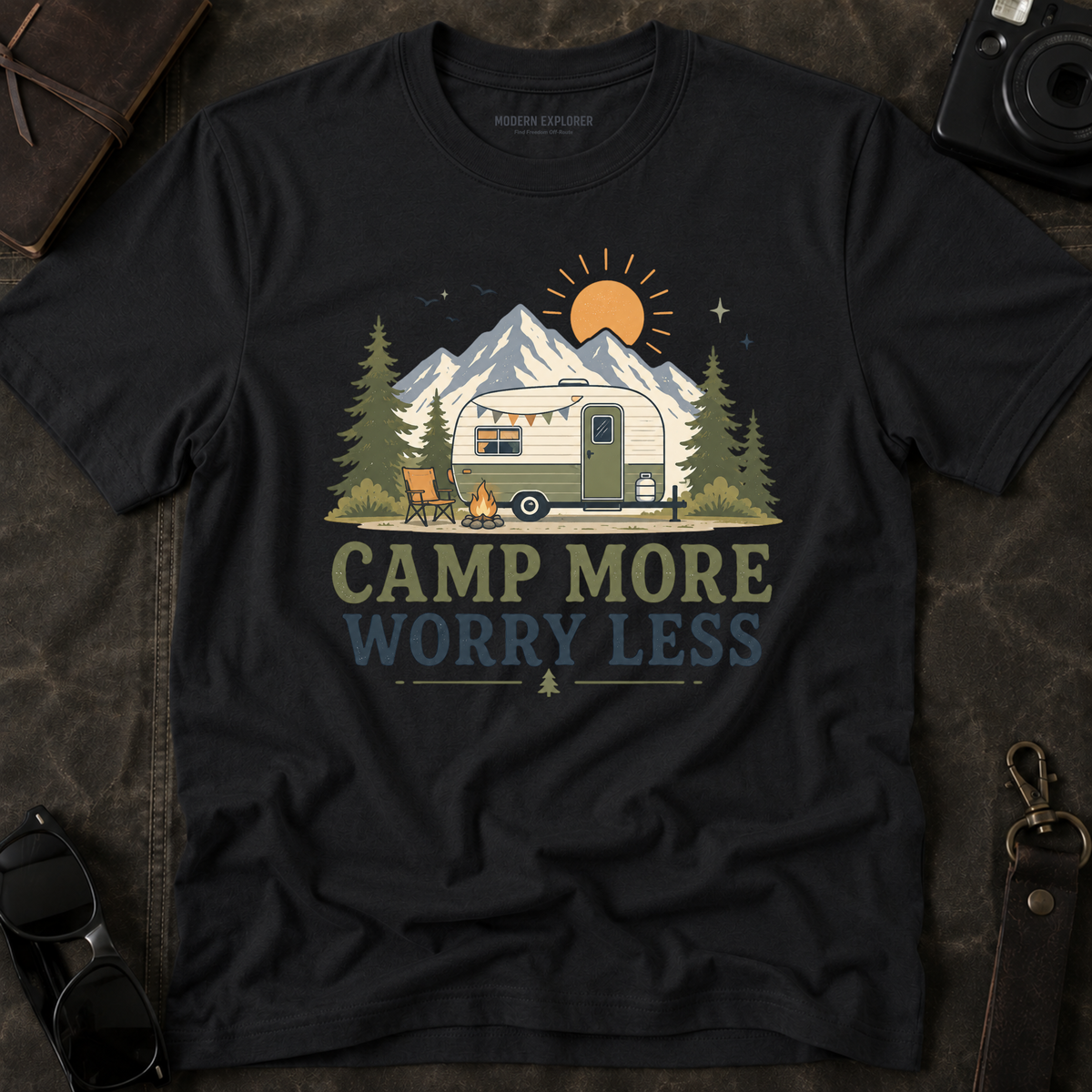 'Camp More Worry Less' T-Shirt