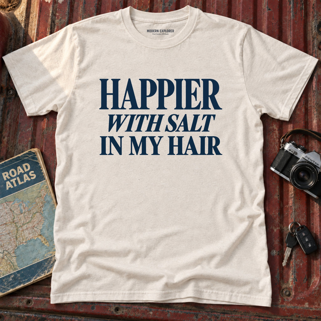 'Happier With Salt In My Hair' Beach Tee