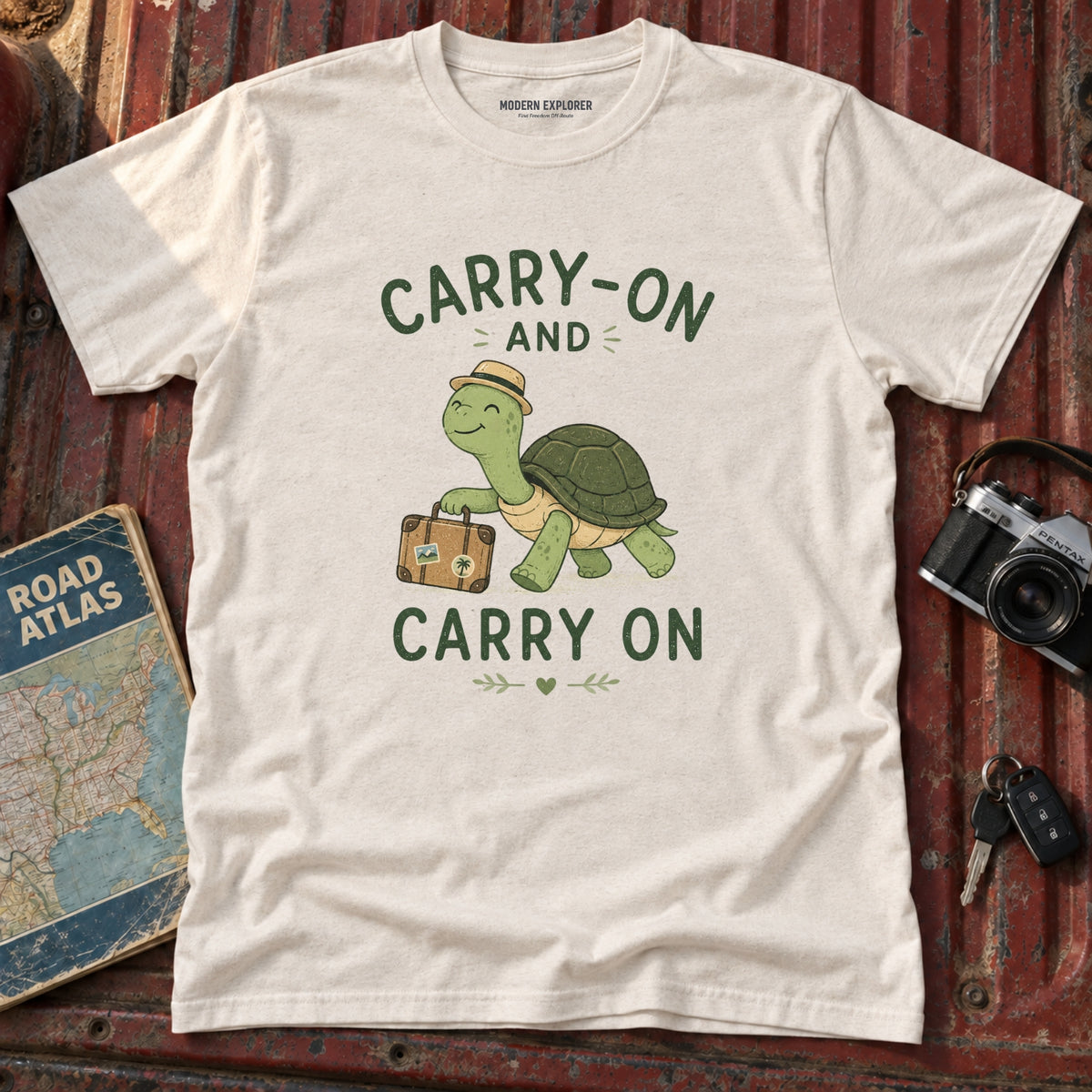 'Carry-On and Carry On' Turtle Travel Tee