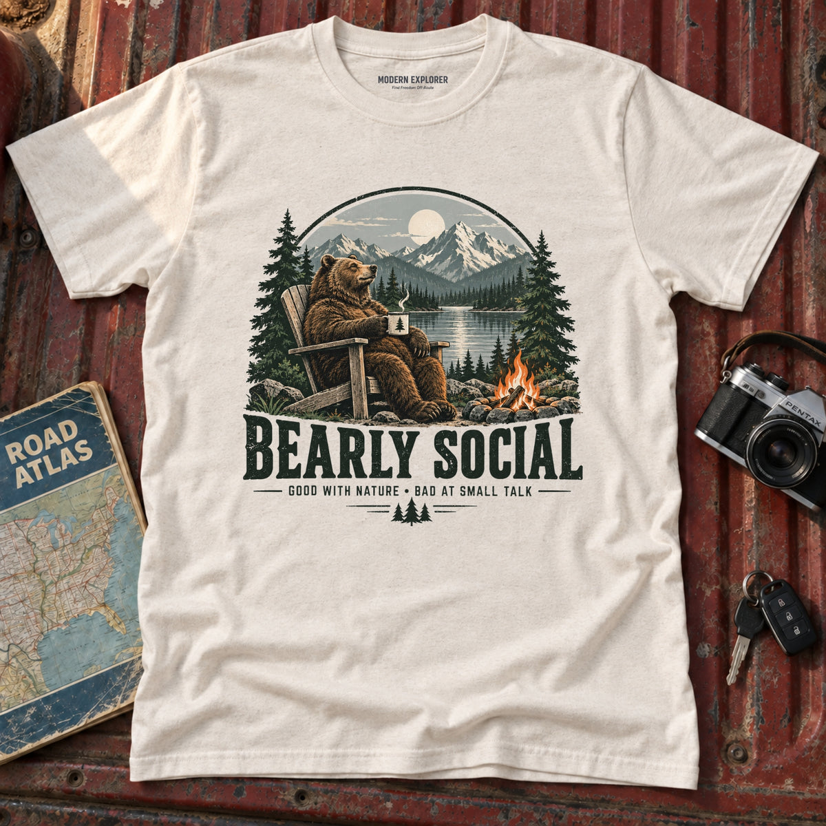 'Bearly Social' Graphic Tee