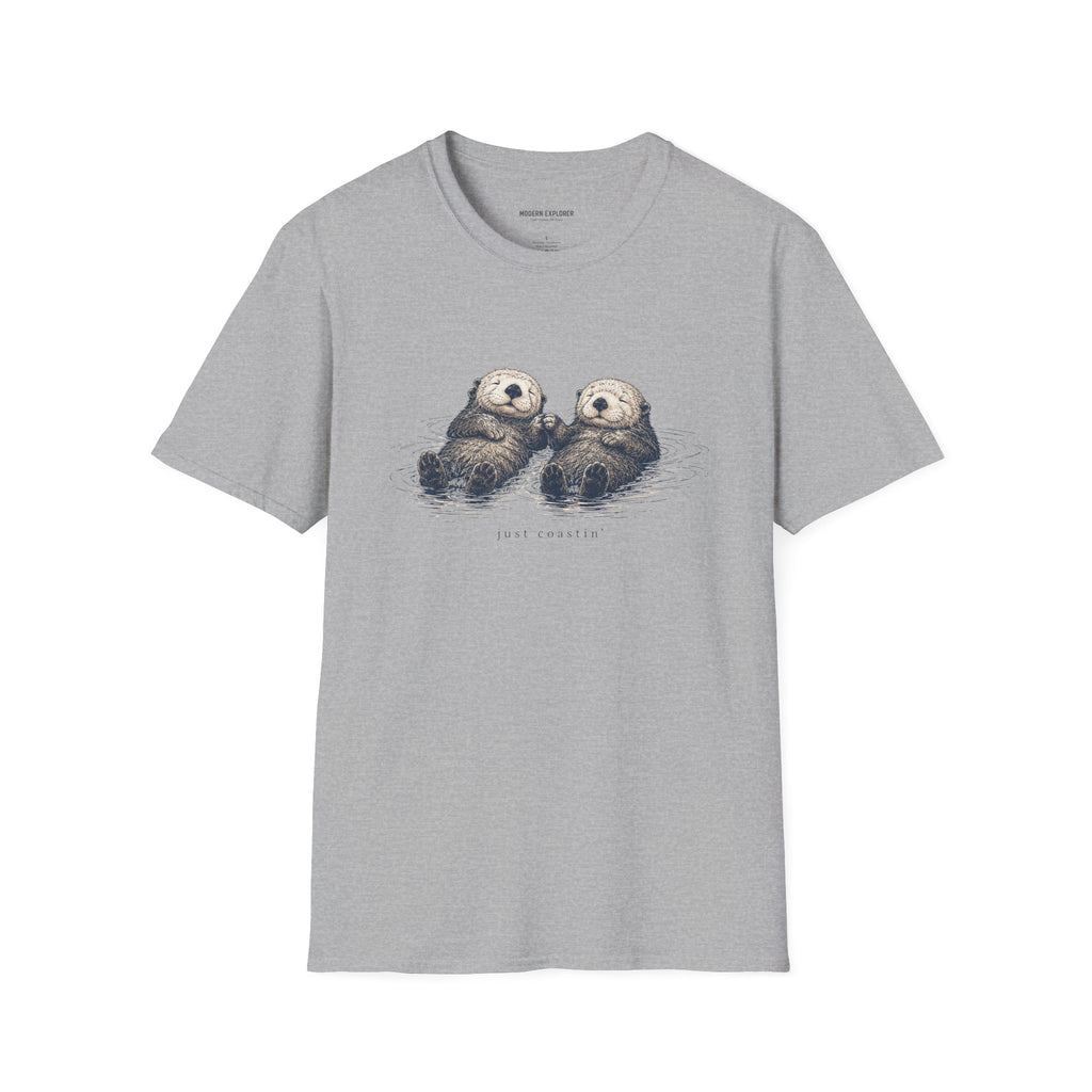 Copy of "Just Coastin'" Cute Sea Otter Graphic T‑Shirt