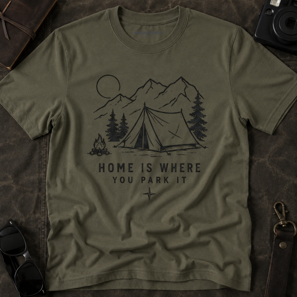 "Home Is Where You Park It" Tent Mountain T-Shirt