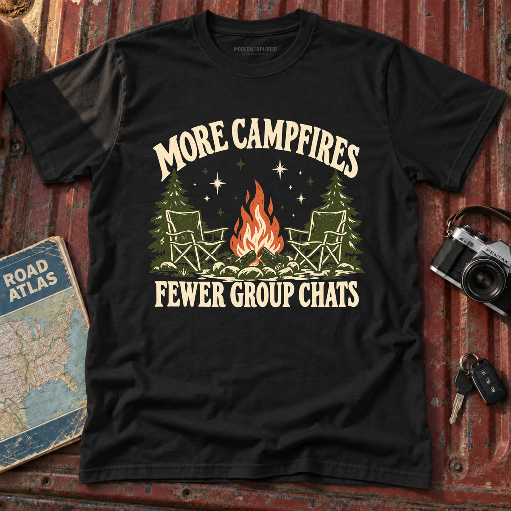 "More Campfires Fewer Groupchats" Graphic Tee