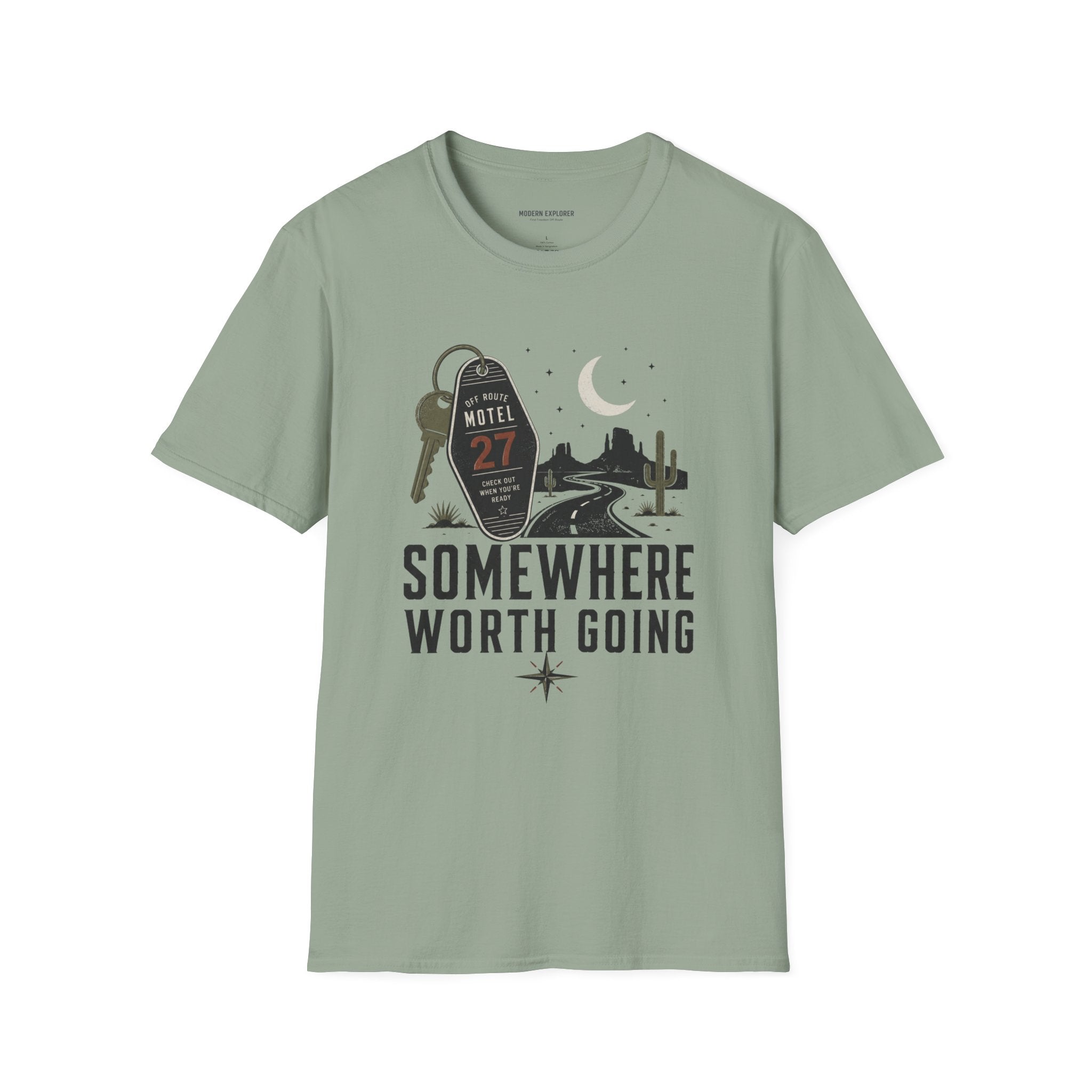 'Somewhere Worth Going' Vintage Motel Roadtrip Tee