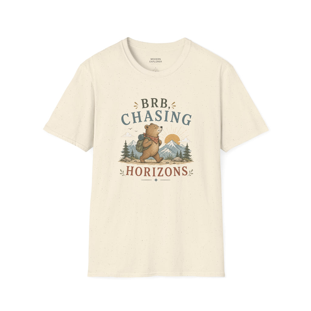 "BRB, Chasing Horizons" Adventure Bear Tee