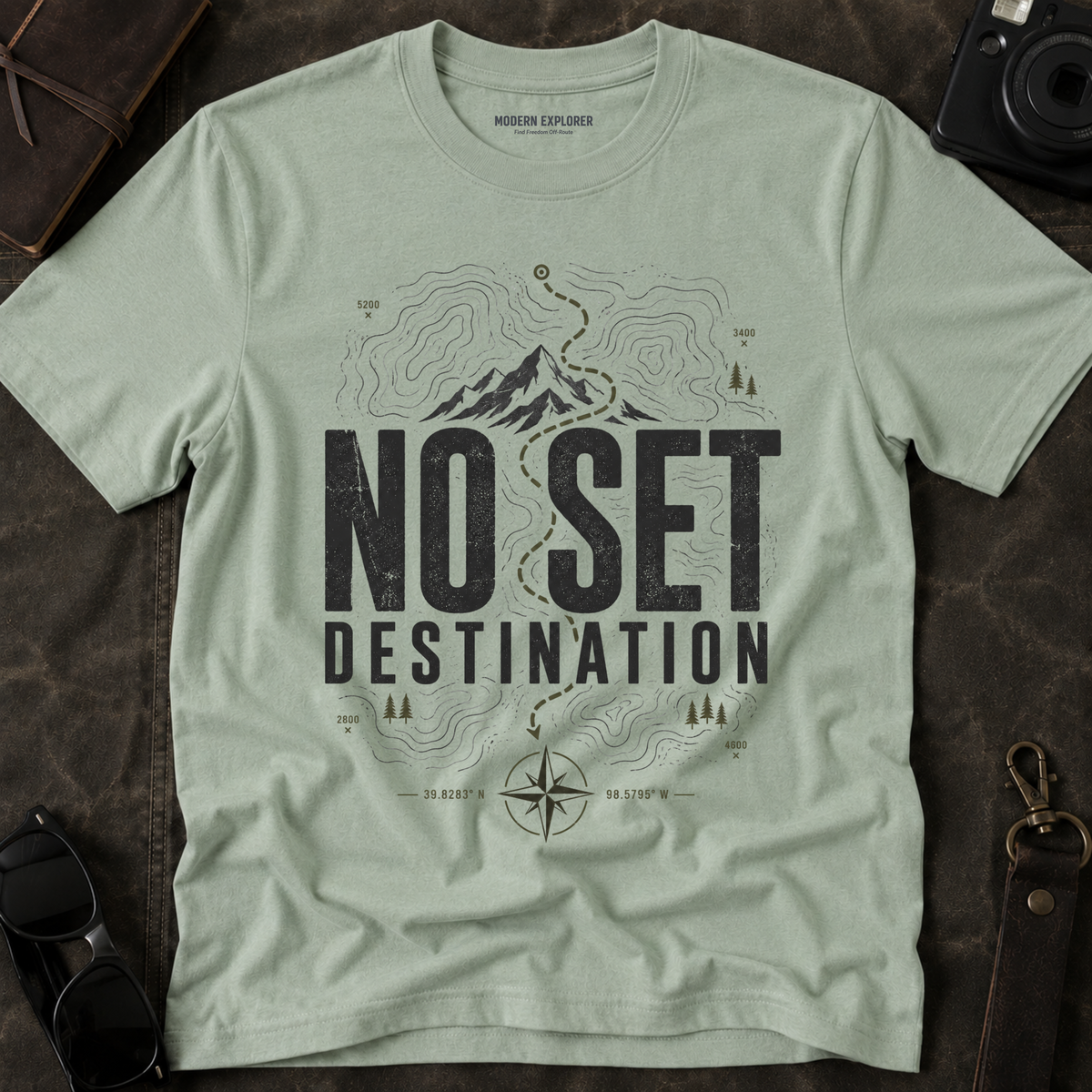 "No Set Destination" Mountain Adventure Tee