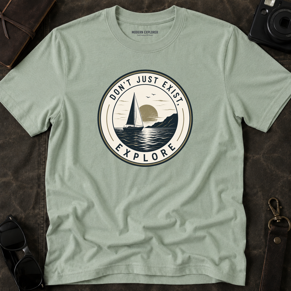 Explore Sailboat Graphic T‑Shirt