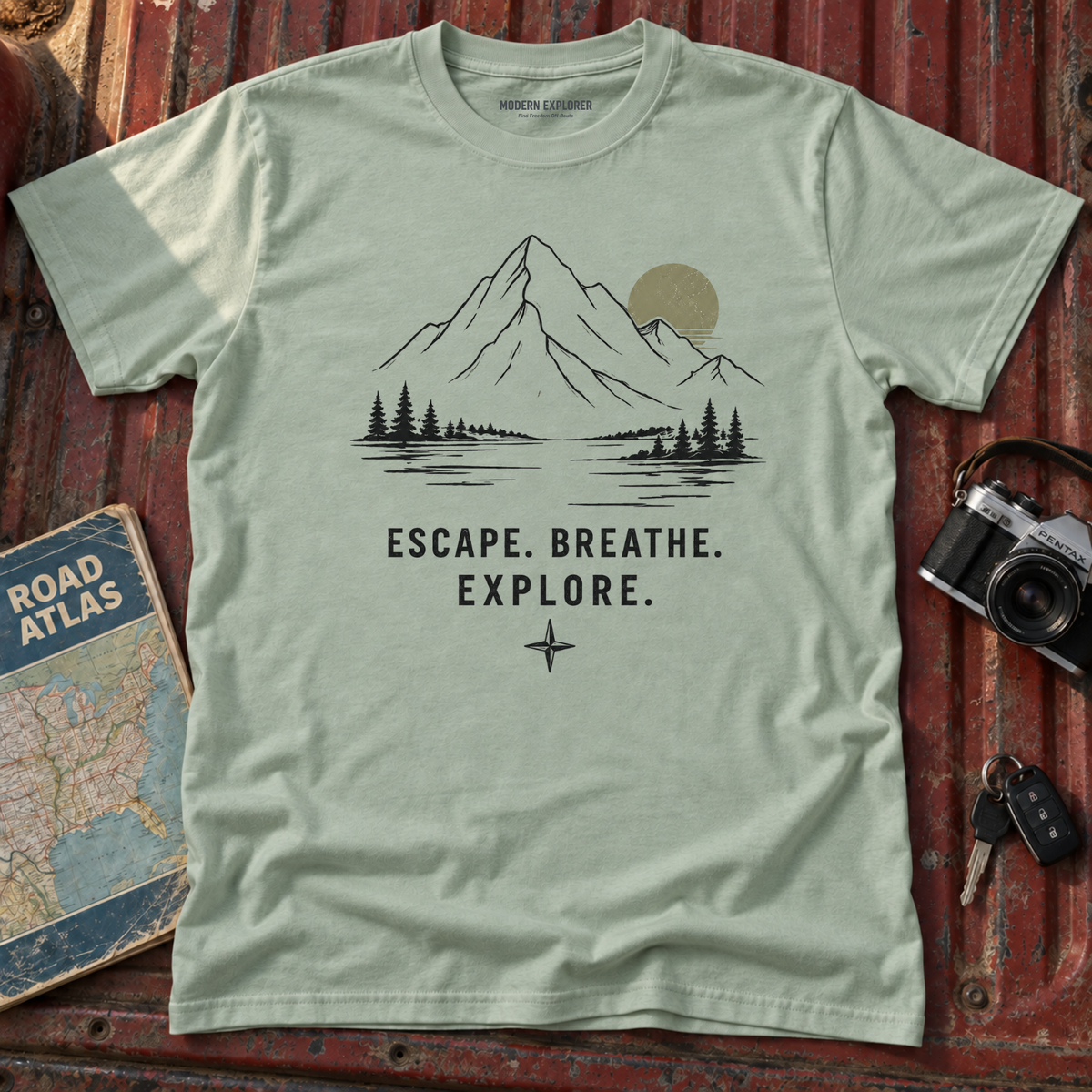 Escape. Breathe. Explore. Graphic Tee