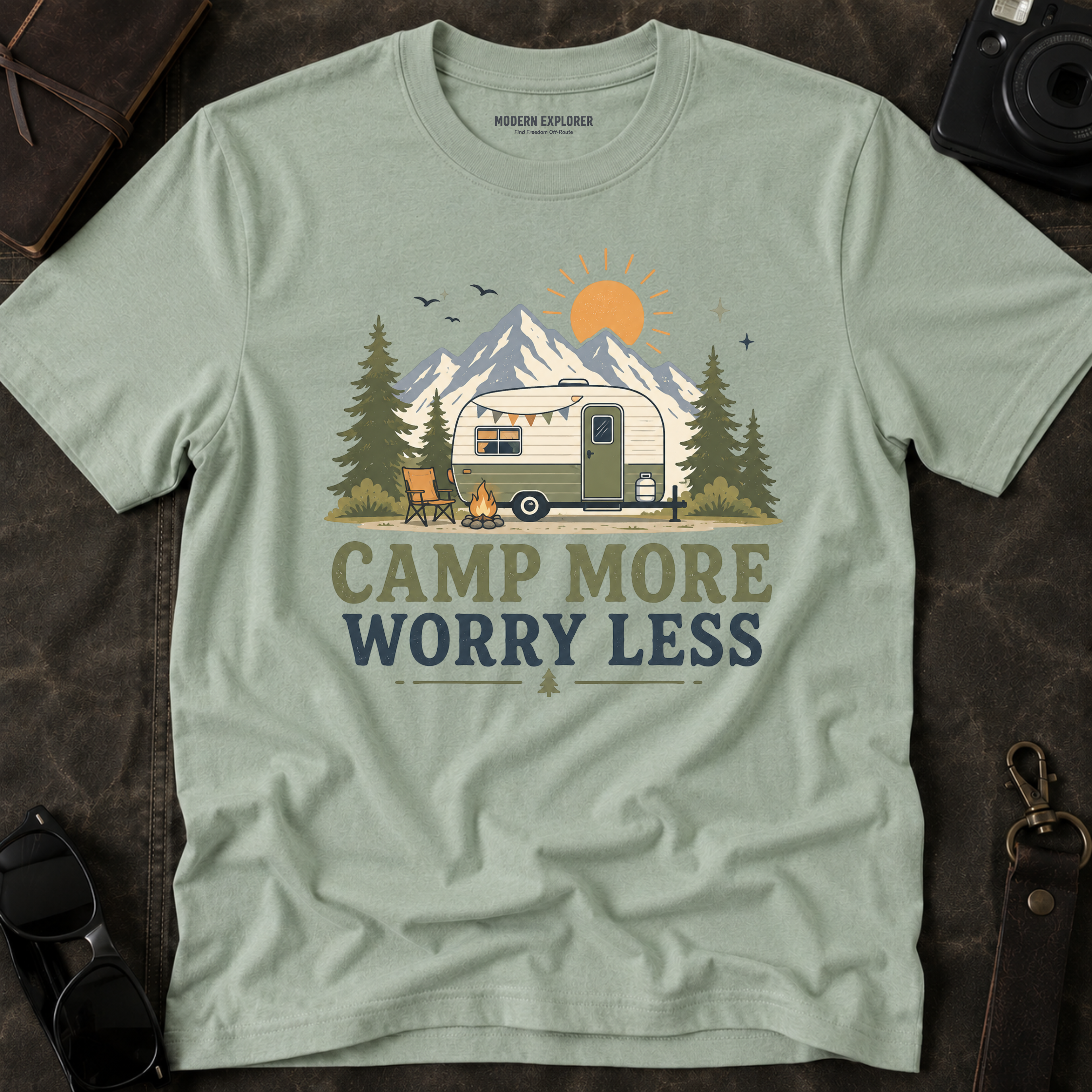 'Camp More Worry Less' T-Shirt