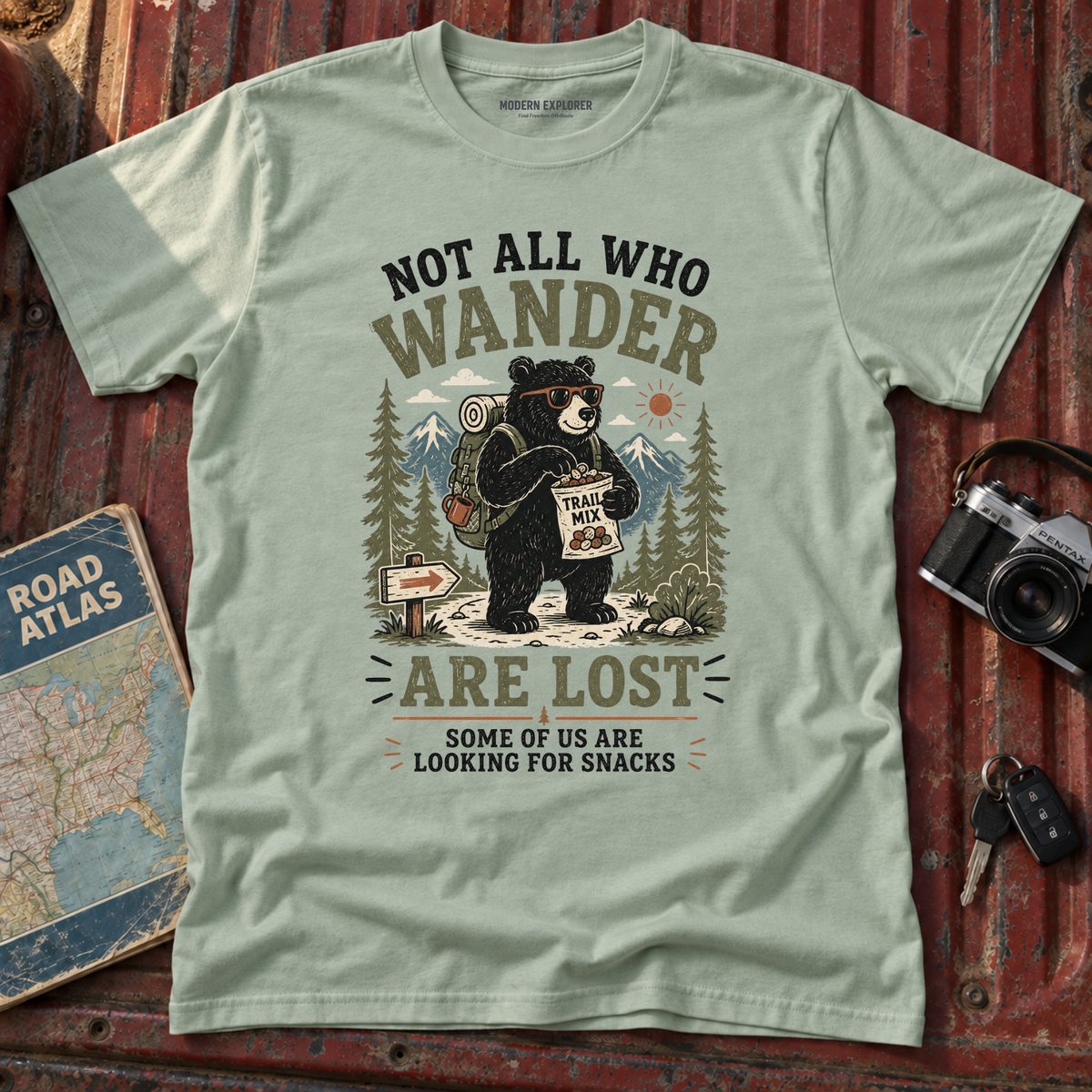 'Not All Who Wander Are Lost' Bear T-Shirt