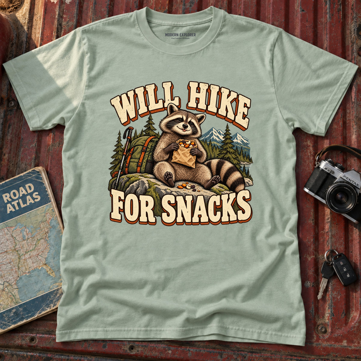 'Will Hike for Snacks' Graphic Tee