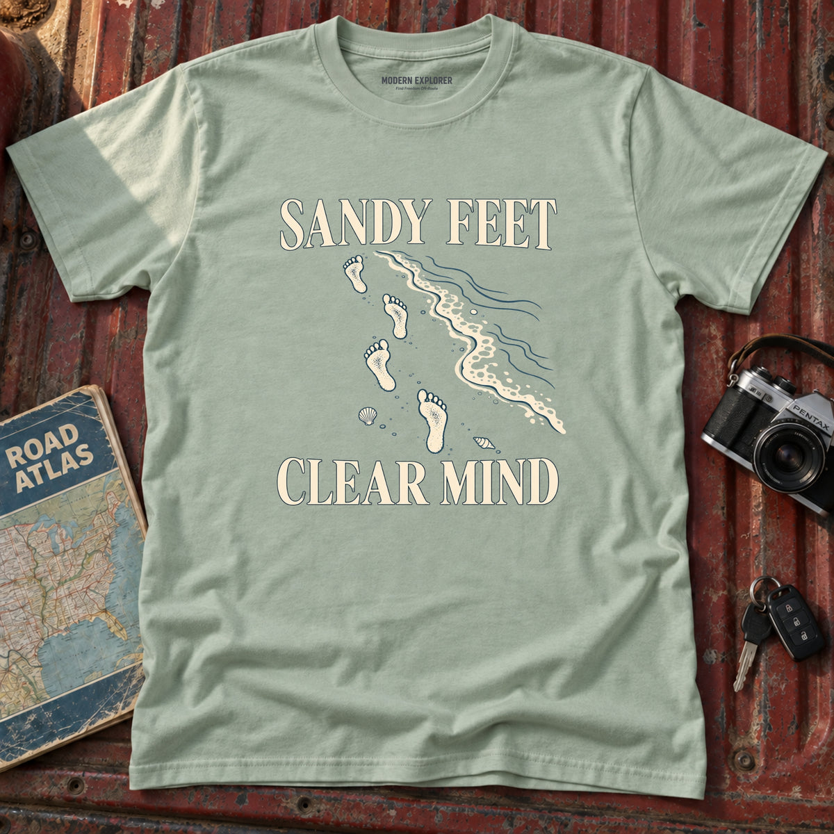 "Sandy Feet Clear Mind" Graphic Tee