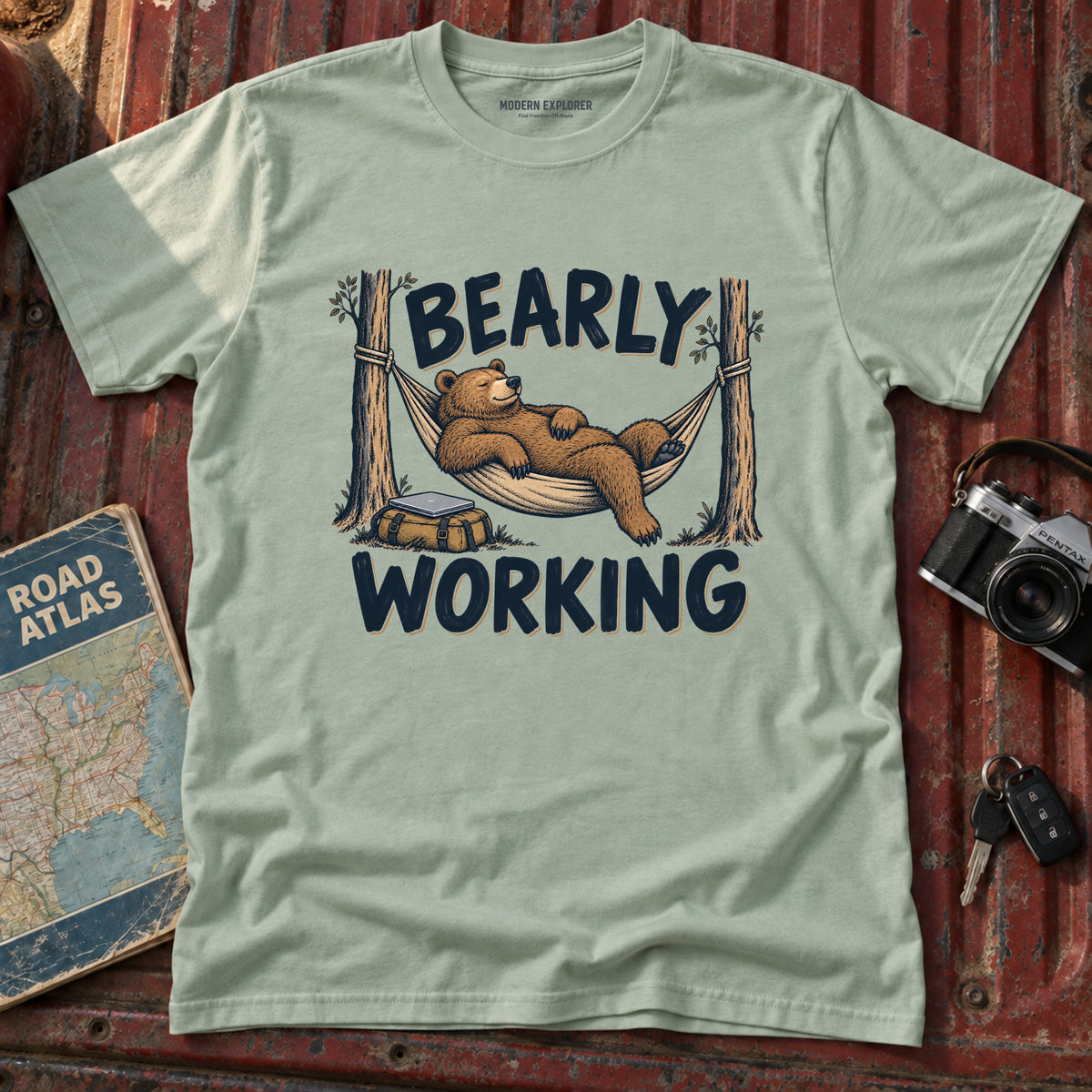 "Bearly Working" Graphic Tee