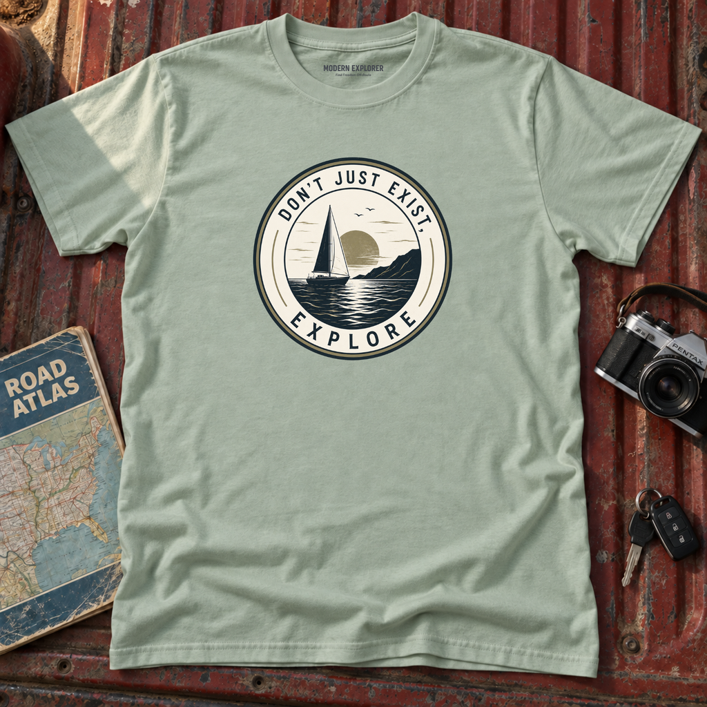 Explore Sailboat Graphic T‑Shirt