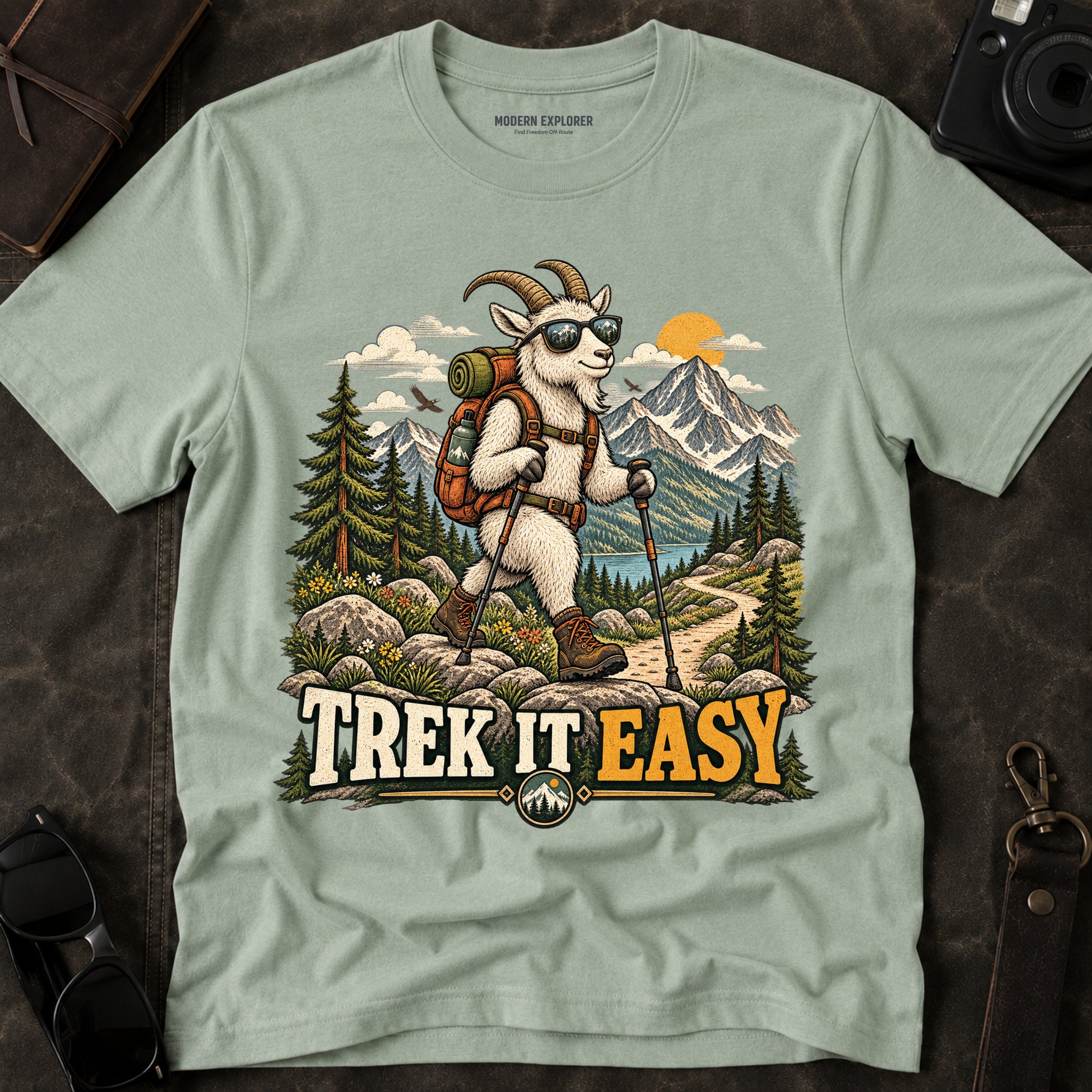 'Trek It Easy' Hiking Graphic Tee