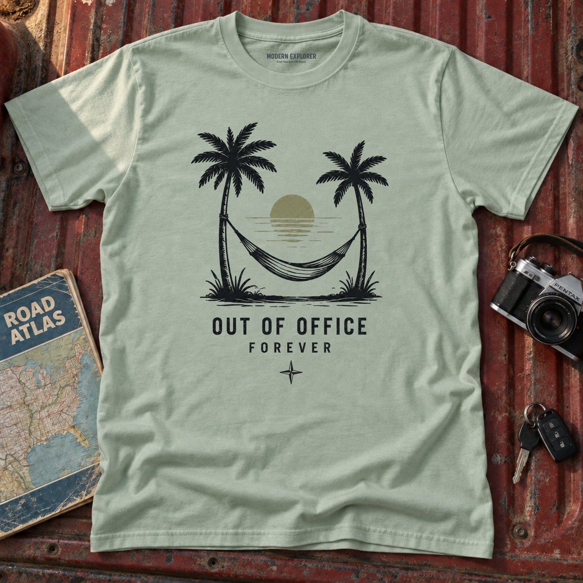 "Out of Office Forever" Sunset Graphic