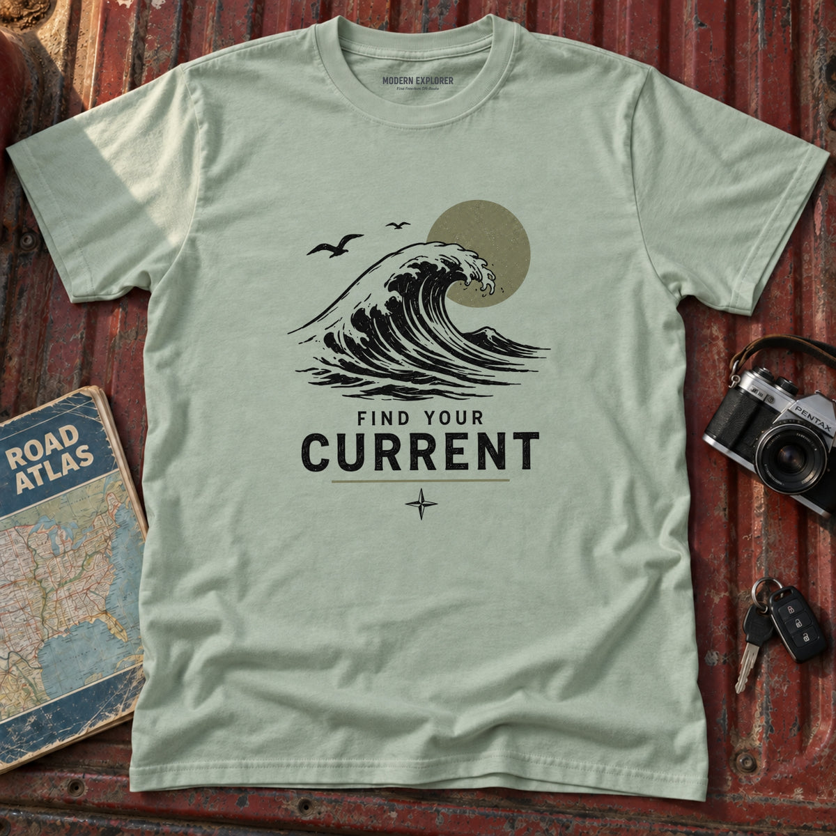 "Find Your Current" Surf Tee