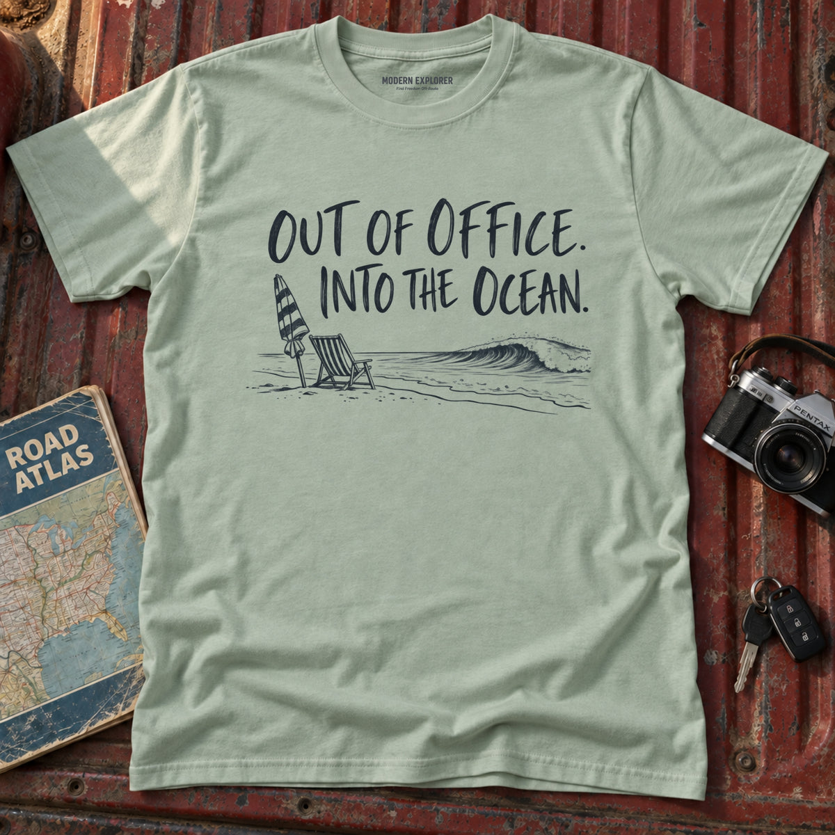 "Out of Office into the Ocean" Graphic Tee