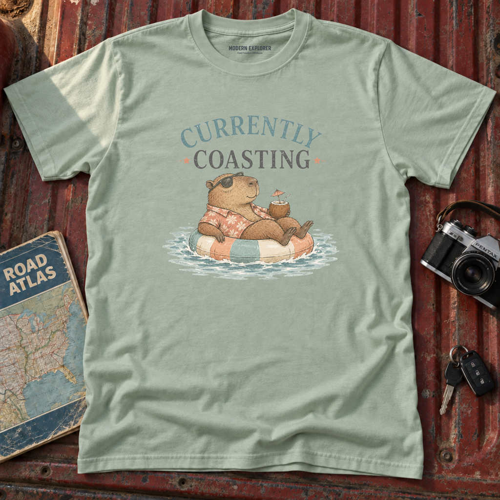 'Currently Coasting' Capybara Tee