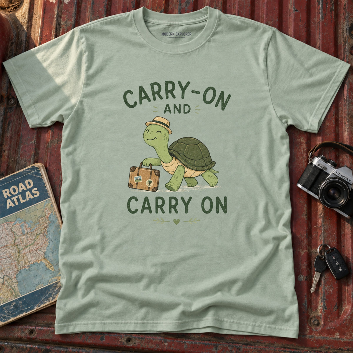 'Carry-On and Carry On' Turtle Travel Tee