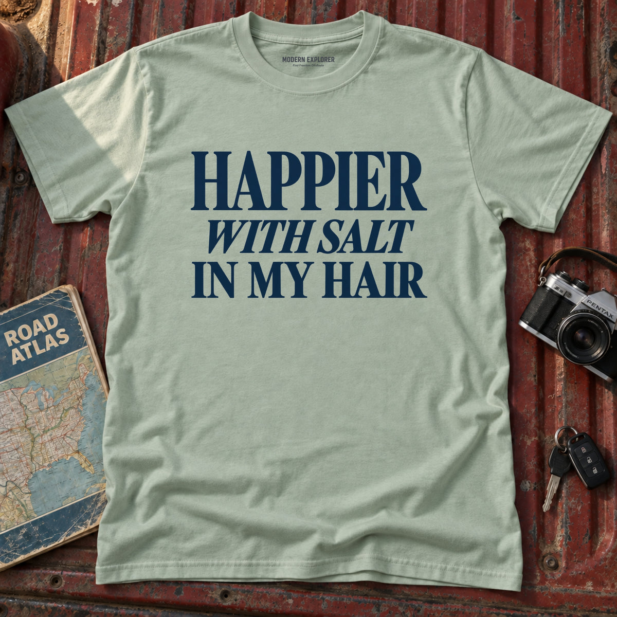 'Happier With Salt In My Hair' Beach Tee