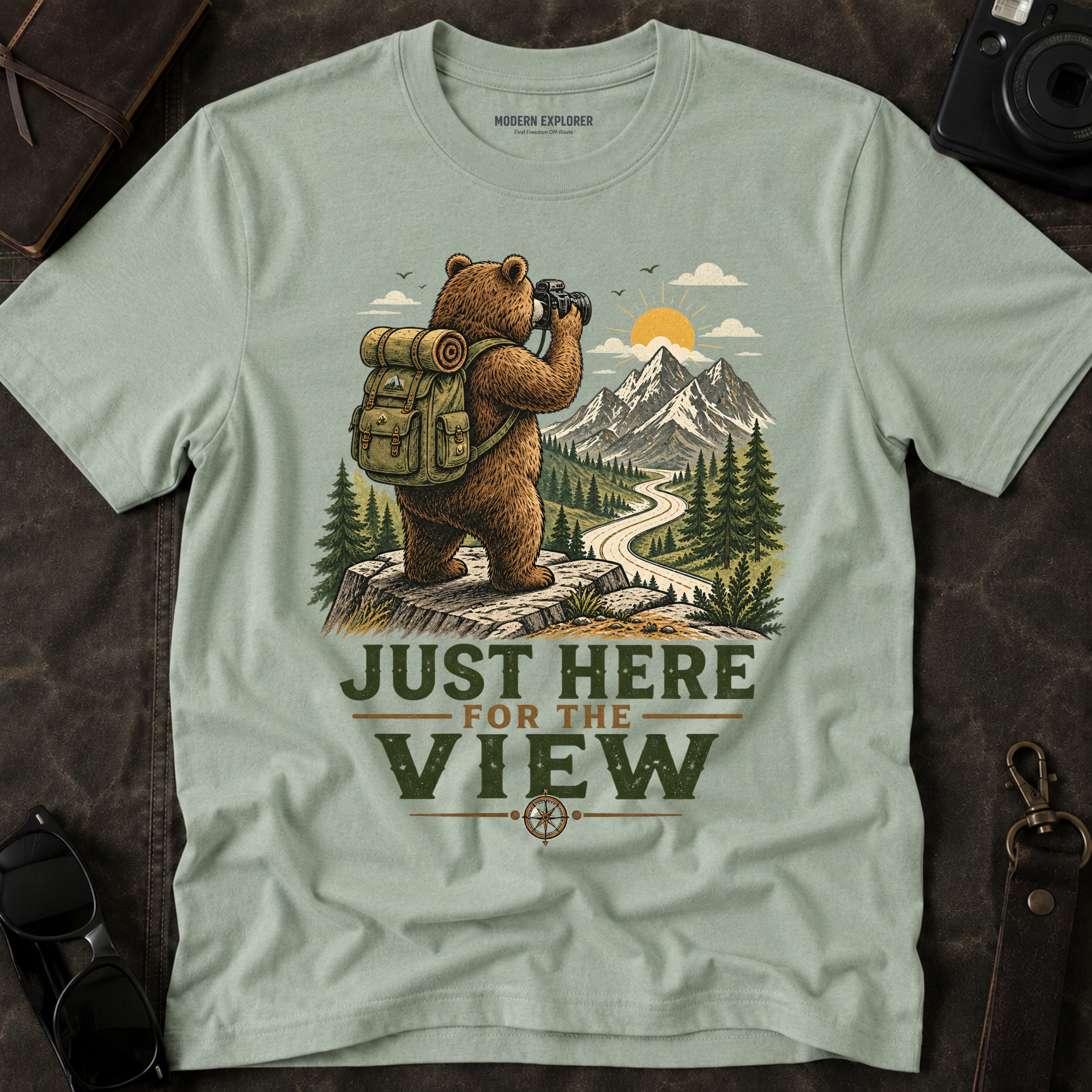 "Just Here for the View" Adventure Tee