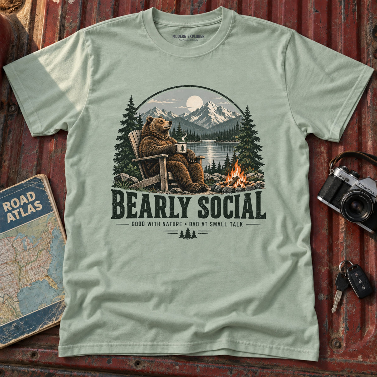 'Bearly Social' Graphic Tee
