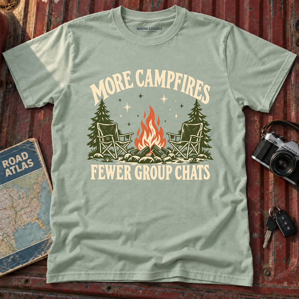 "More Campfires Fewer Groupchats" Graphic Tee