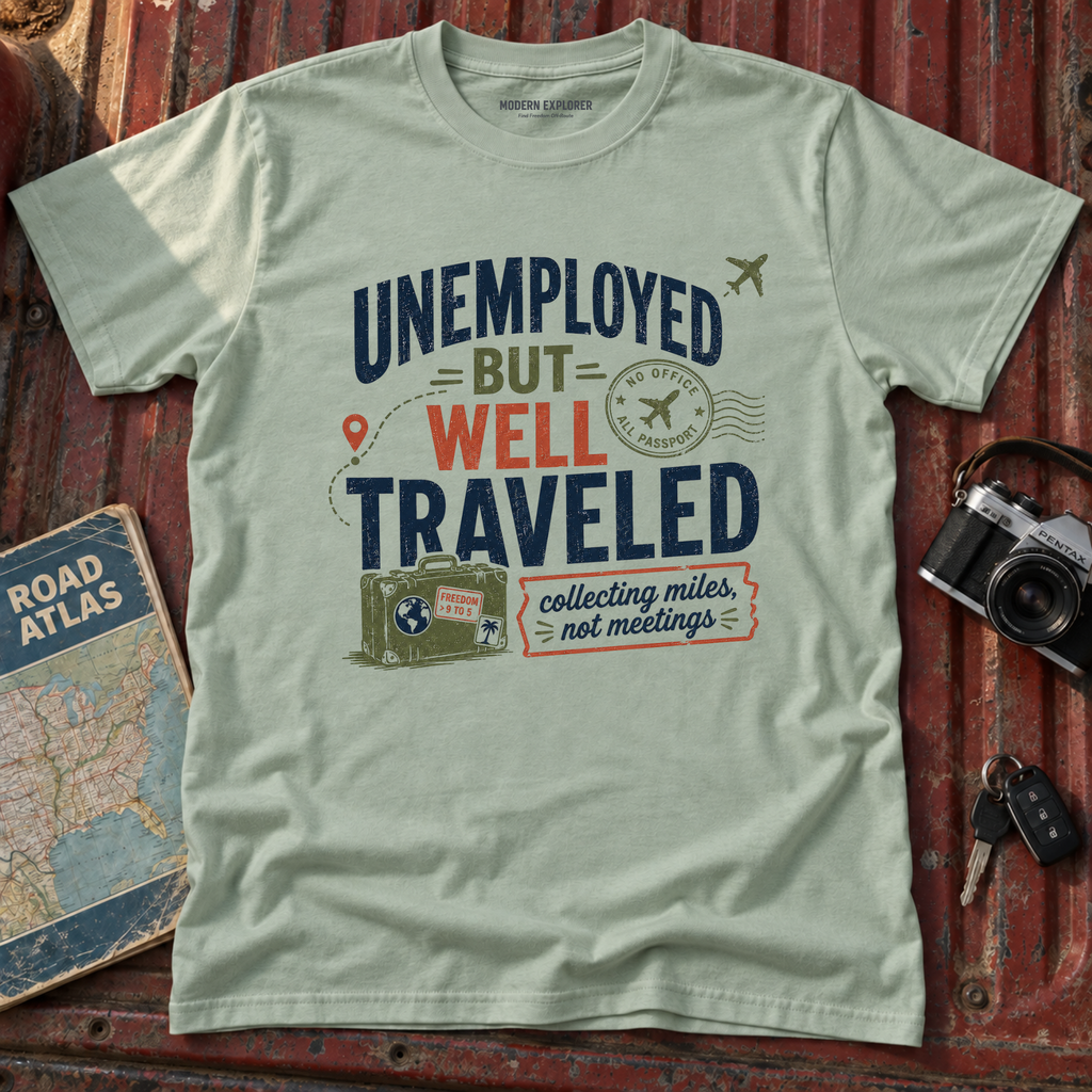 'Unemployed but Well Traveled' Adventure Tee