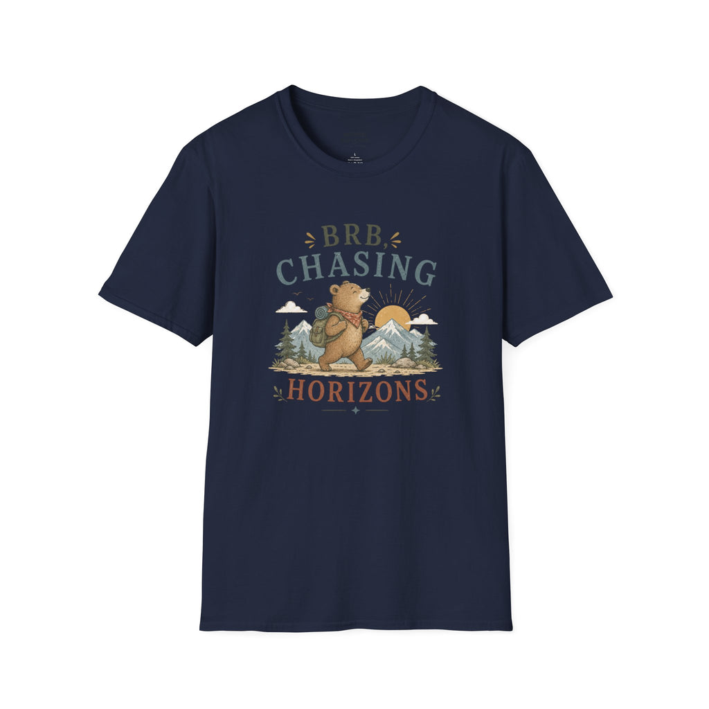 "BRB, Chasing Horizons" Adventure Bear Tee