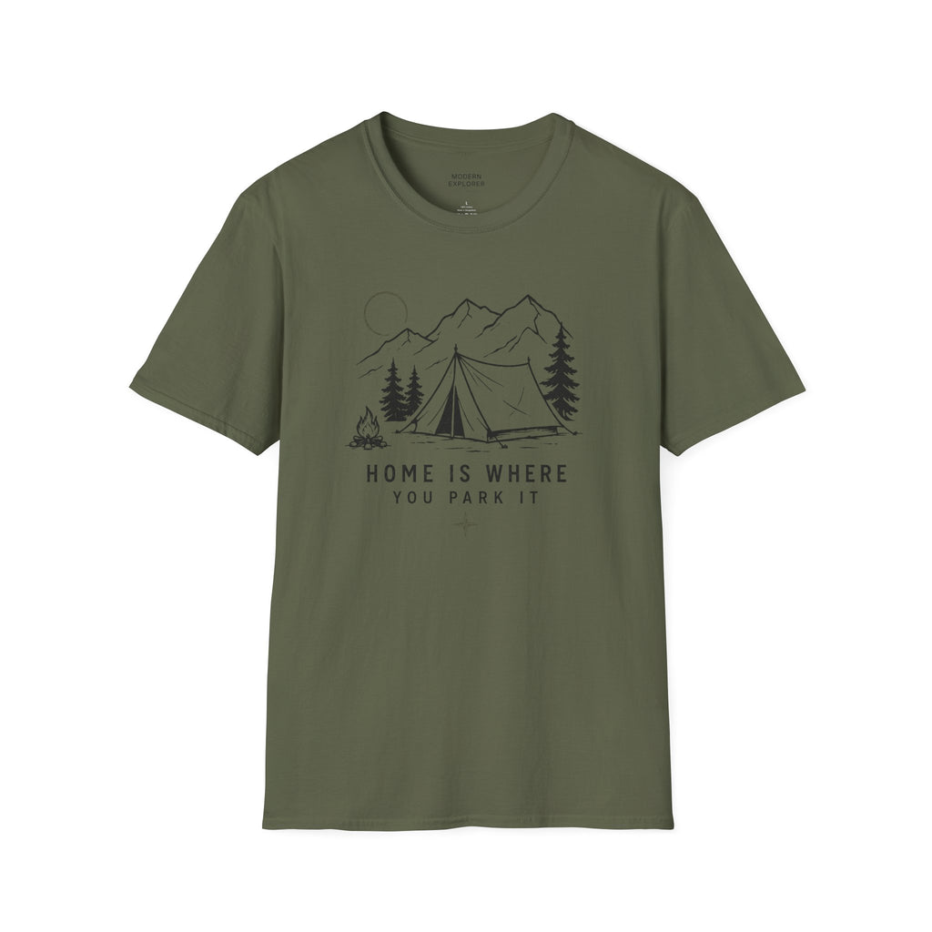"Home Is Where You Park It" Tent Mountain T-Shirt