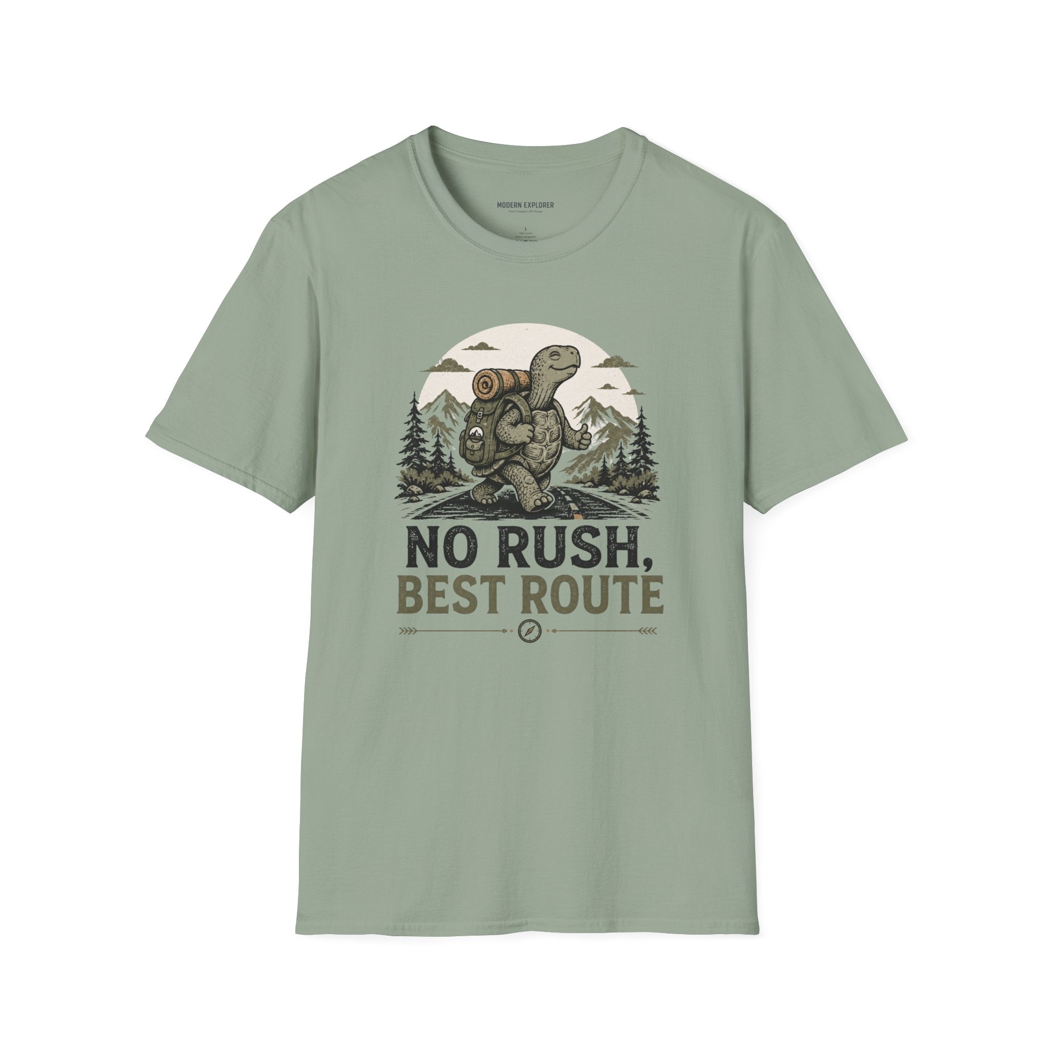 Copy of 'No Rush, Best Route' Turtle Hiker Graphic Tee