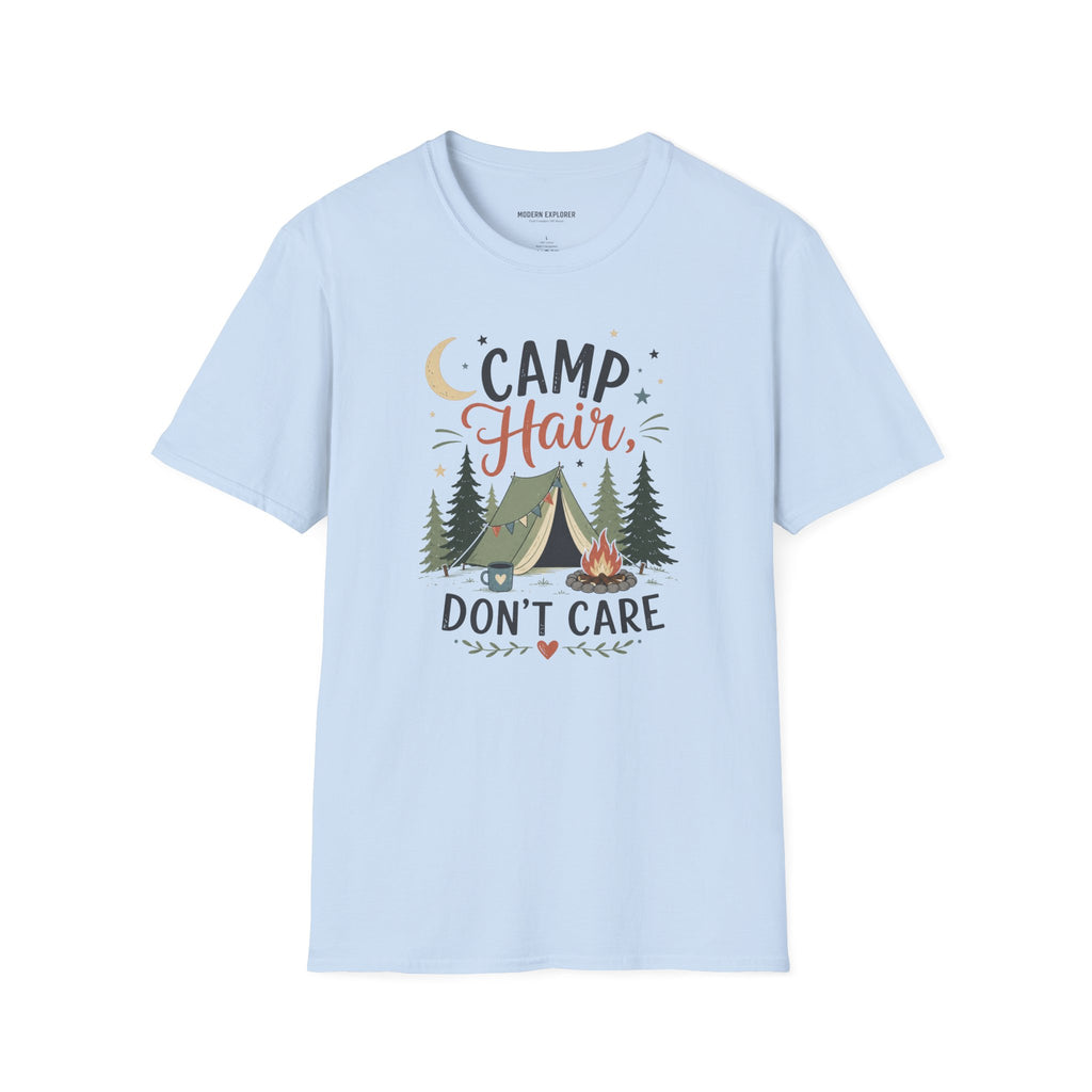 "Camp Hair, Don't Care" Camping Graphic Tee