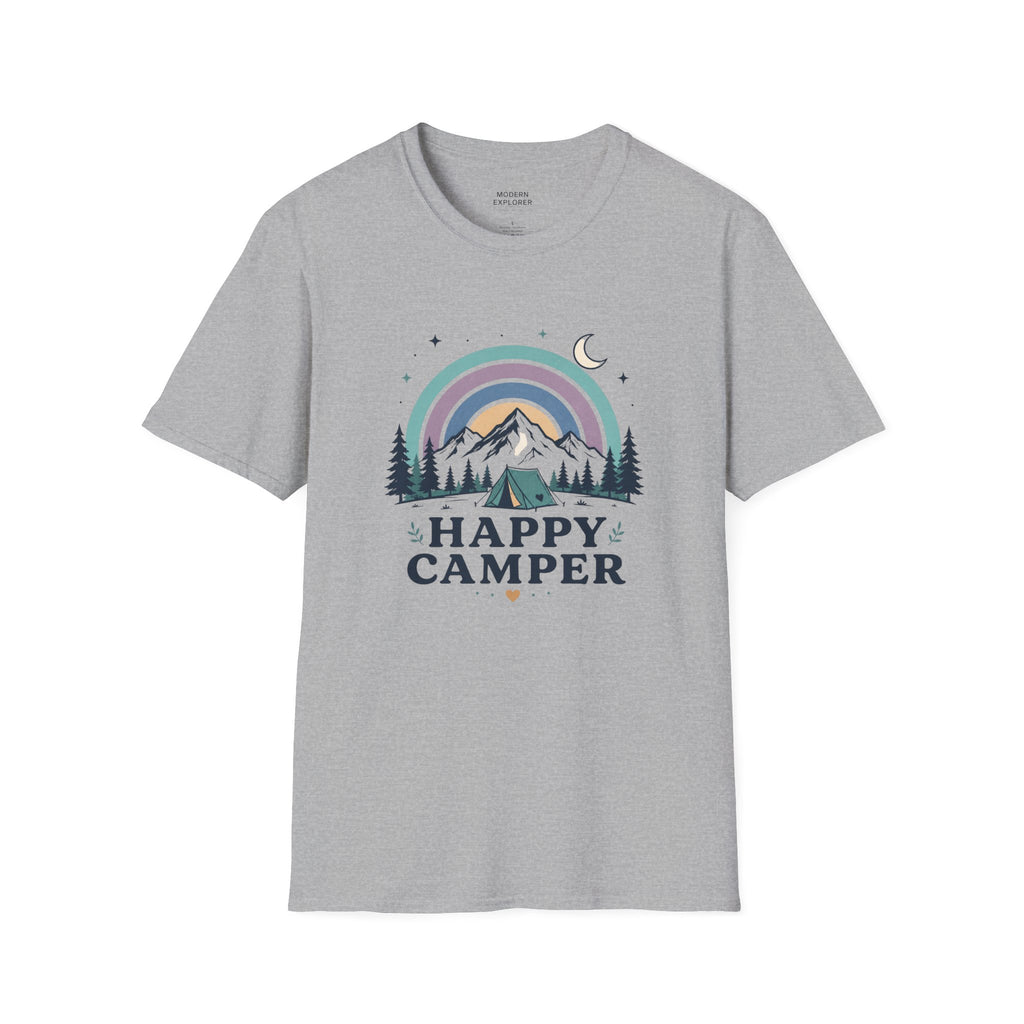 "Happy Camper" Mountain Rainbow Graphic