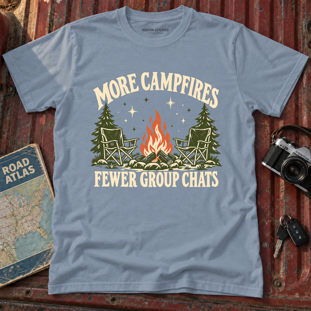 "More Campfires Fewer Groupchats" Graphic Tee