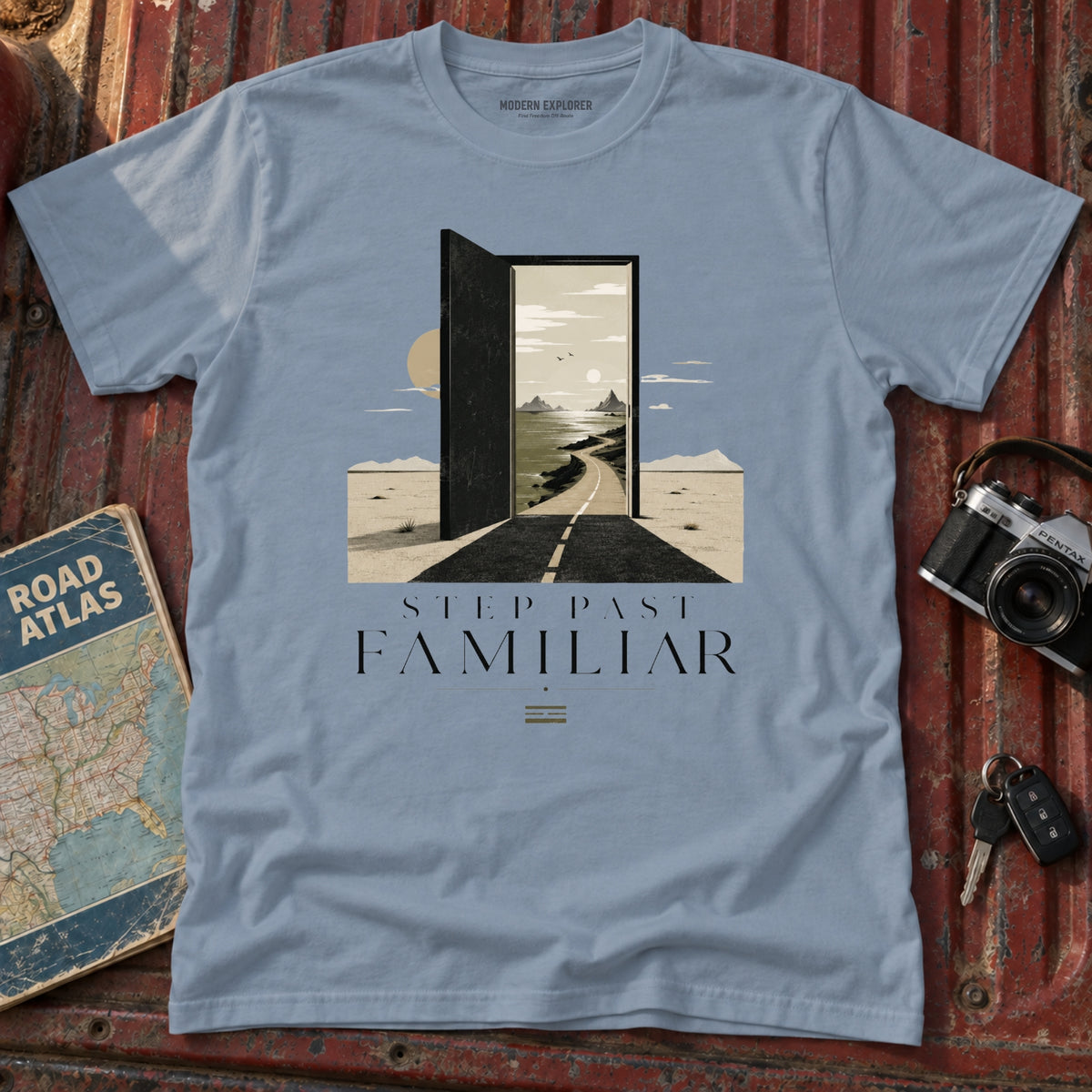 'Step Past Familiar' Scenic Graphic Tee