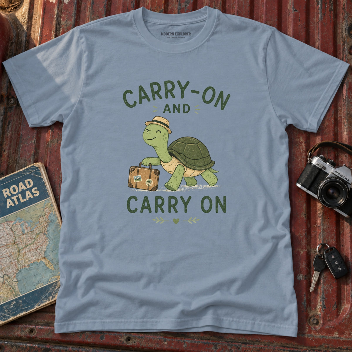 'Carry-On and Carry On' Turtle Travel Tee